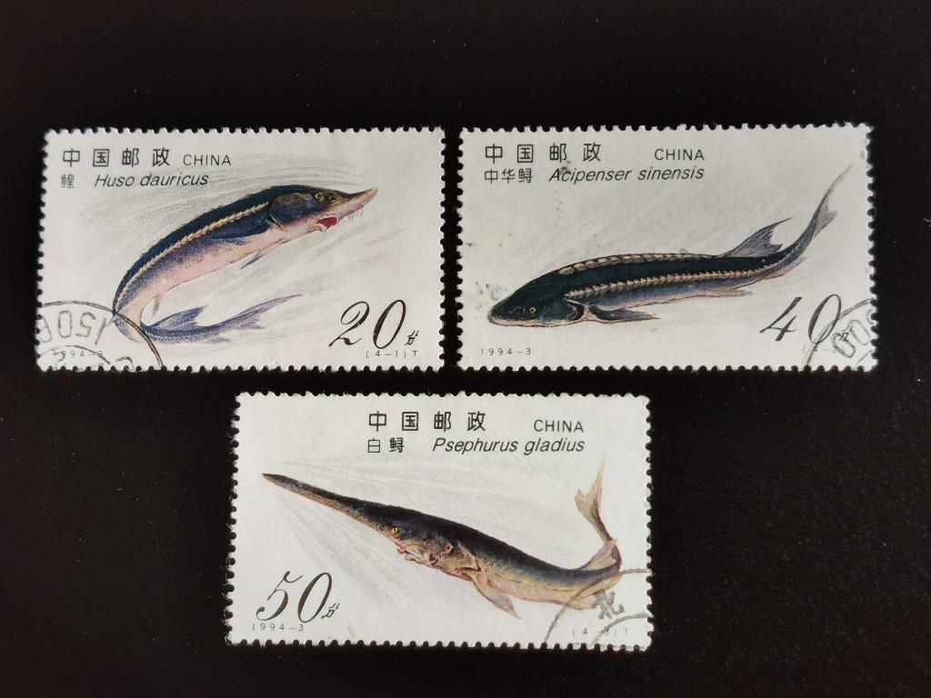 Chine 1994 - pêche - esturgeon, Enlèvement ou Envoi, Affranchi, Animal et Nature