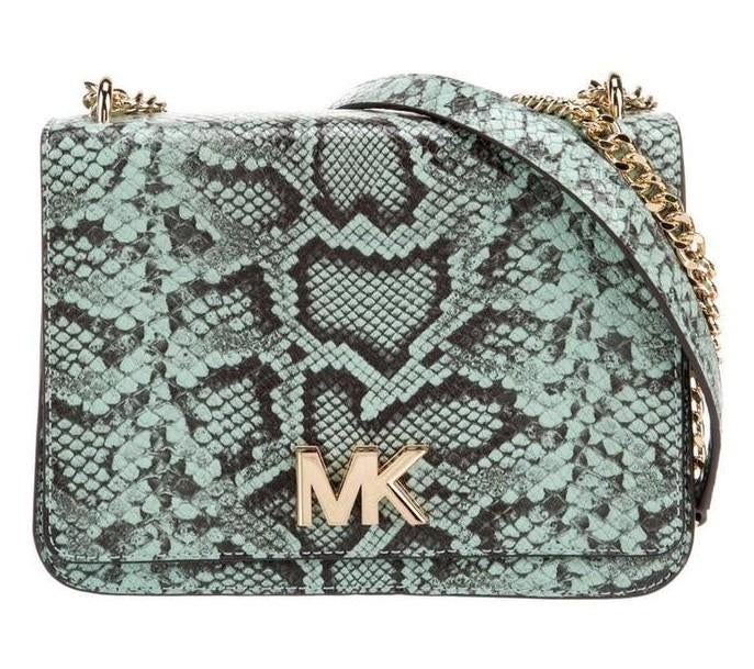 Michael Kors Mott LG Chain Shoulder Flap Embossed Leather, Bijoux, Sacs & Beauté, Enlèvement ou Envoi, Neuf