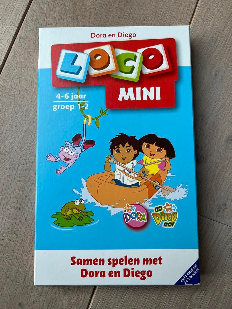 Basisdoos met 2 boekjes van Loco Mini met Dora en Diego, Ophalen of Verzenden, 10 tot 50 stukjes, Zo goed als nieuw, 4 tot 6 jaar