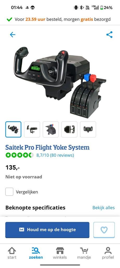 Saitek pro flight yoke system, Computers en Software, Ophalen