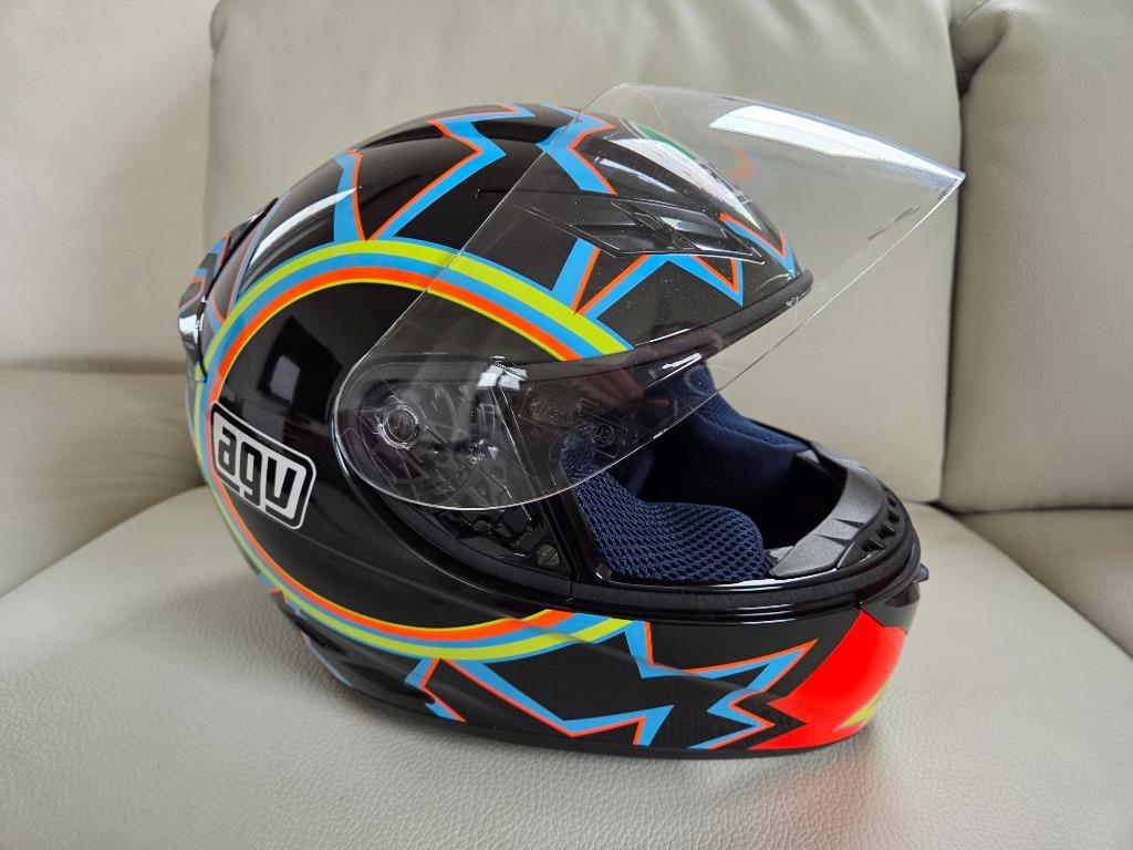 AGV K-3 Rossi 46 Motorhelm - Maat XS 53-54, Motoren, Ophalen, XS, Kinderen, Tweedehands