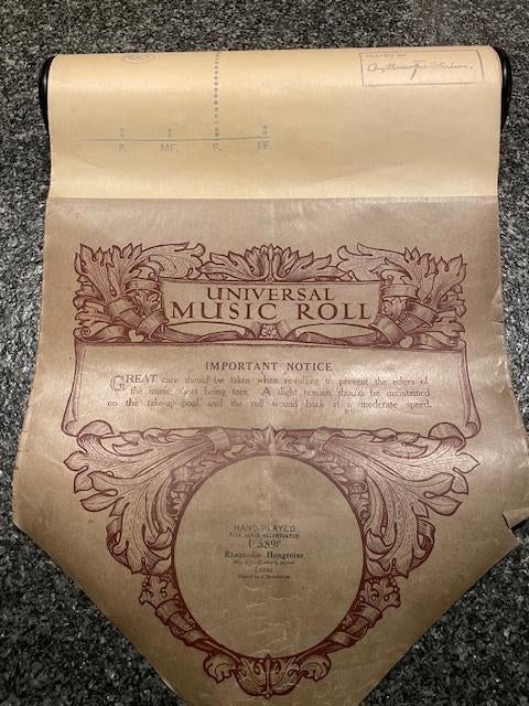 muziekrol voor pianola, Musique & Instruments, Enlèvement ou Envoi, Utilisé, Piano
