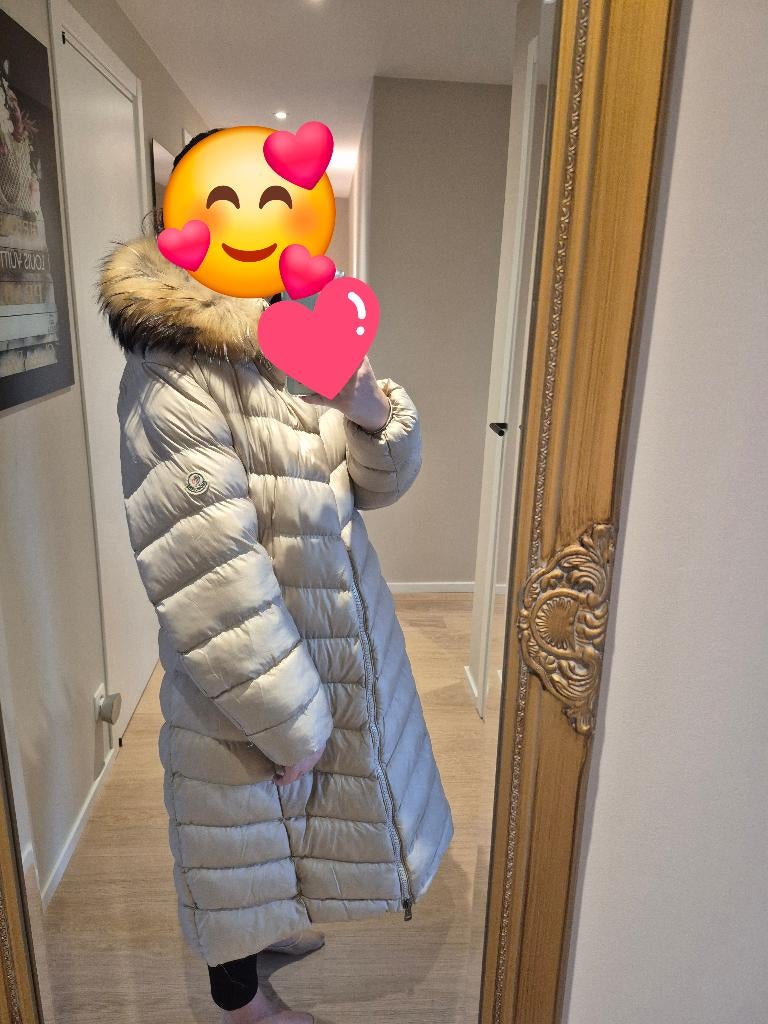 Dames moncler jas, Kleding | Dames, Jassen | Winter, Beige, Moncler, Maat 46/48 (XL) of groter, Ophalen of Verzenden