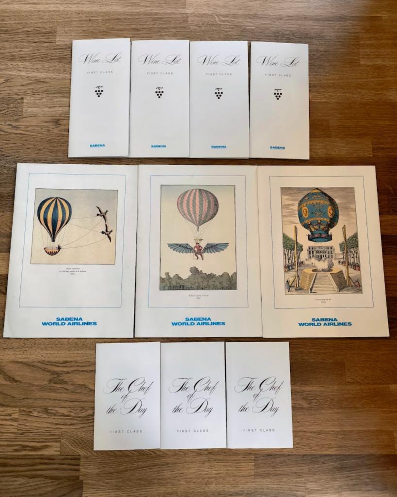 Menus de gala SABENA de première classe André Glaude, Enlèvement