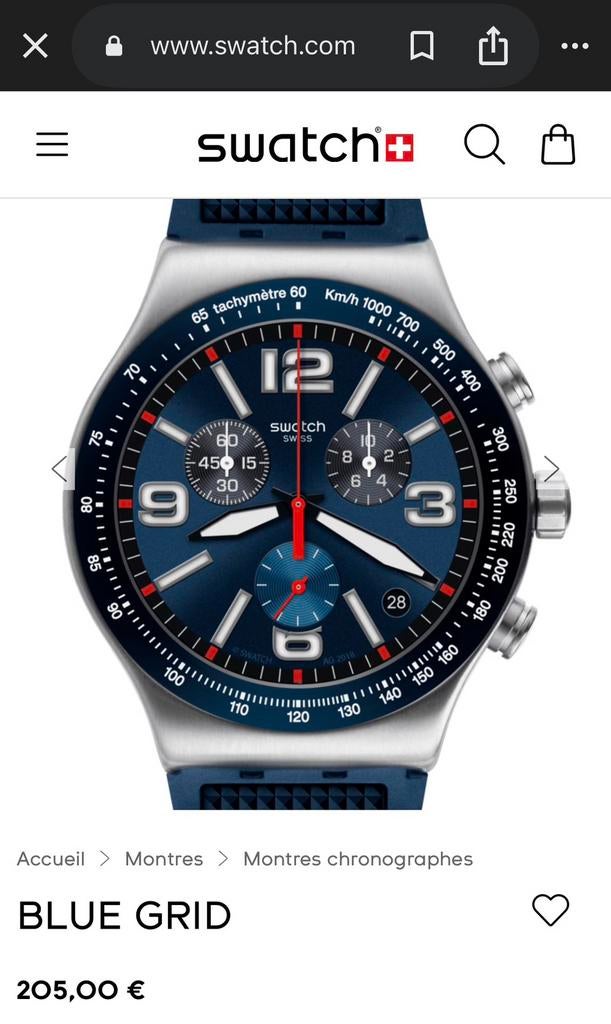Swatch Irony BLUE GRID (YVS454), Enlèvement ou Envoi, Neuf, Swatch