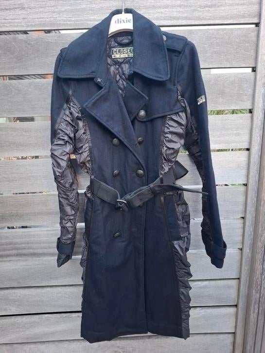 Original CLOSED S wollen jas donkerblauw, Kleding | Dames, Ophalen of Verzenden, Zo goed als nieuw, Blauw