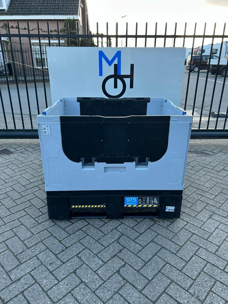 Opvouwbare kunststof palletbox/pallet box 120x100x100CM, Ophalen