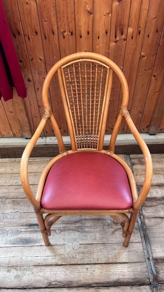 mooie bamboe stoelen buiten, Huis en Inrichting, Stoelen, Ophalen, Gebruikt, Leer, Vijf, Zes of meer stoelen