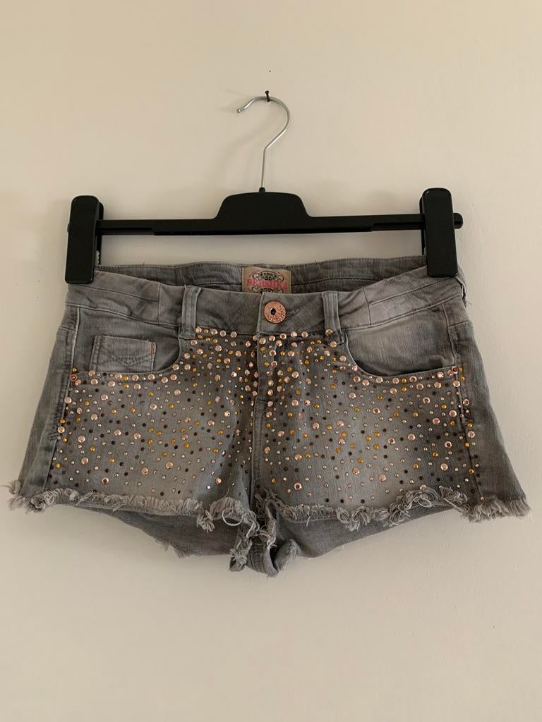 Grijze jeans short van Bershka, Kinderen en Baby's, Ophalen of Verzenden, Zo goed als nieuw, Meisje, Broek