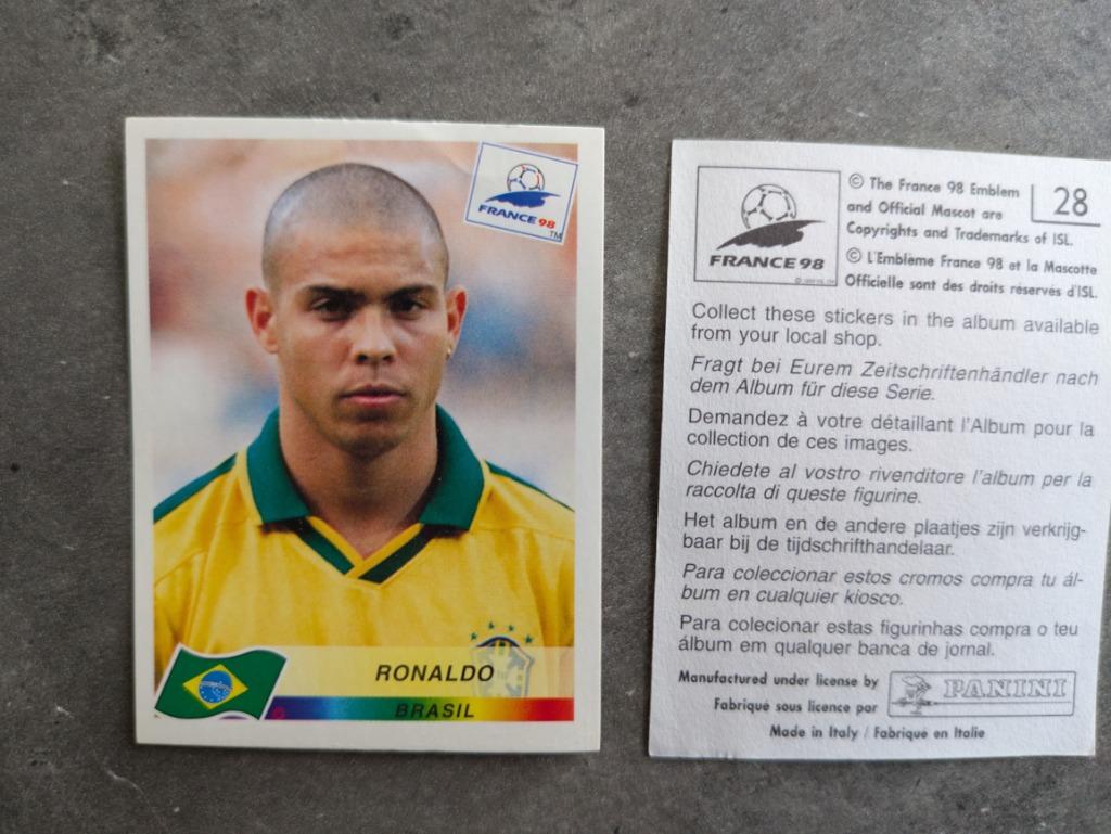 Autocollant Panini football France 98 Ronaldo état neuf, Envoi, Neuf, Autocollant