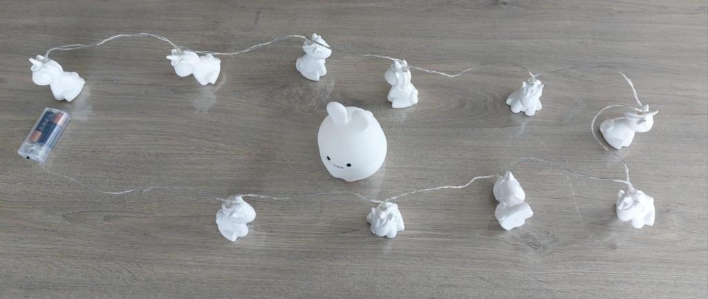 Lampjes: lichtjes slinger Unicorn, lichtje Konijntje (NIEUW), Ophalen of Verzenden, Nieuw