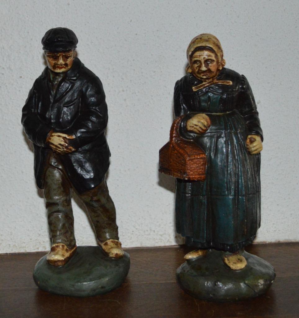 Vintage boer en boerin, gips, Antiek en Kunst, Ophalen of Verzenden