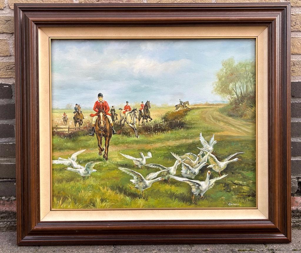 Schilderij DUBOIS jachttafereel, Ophalen of Verzenden