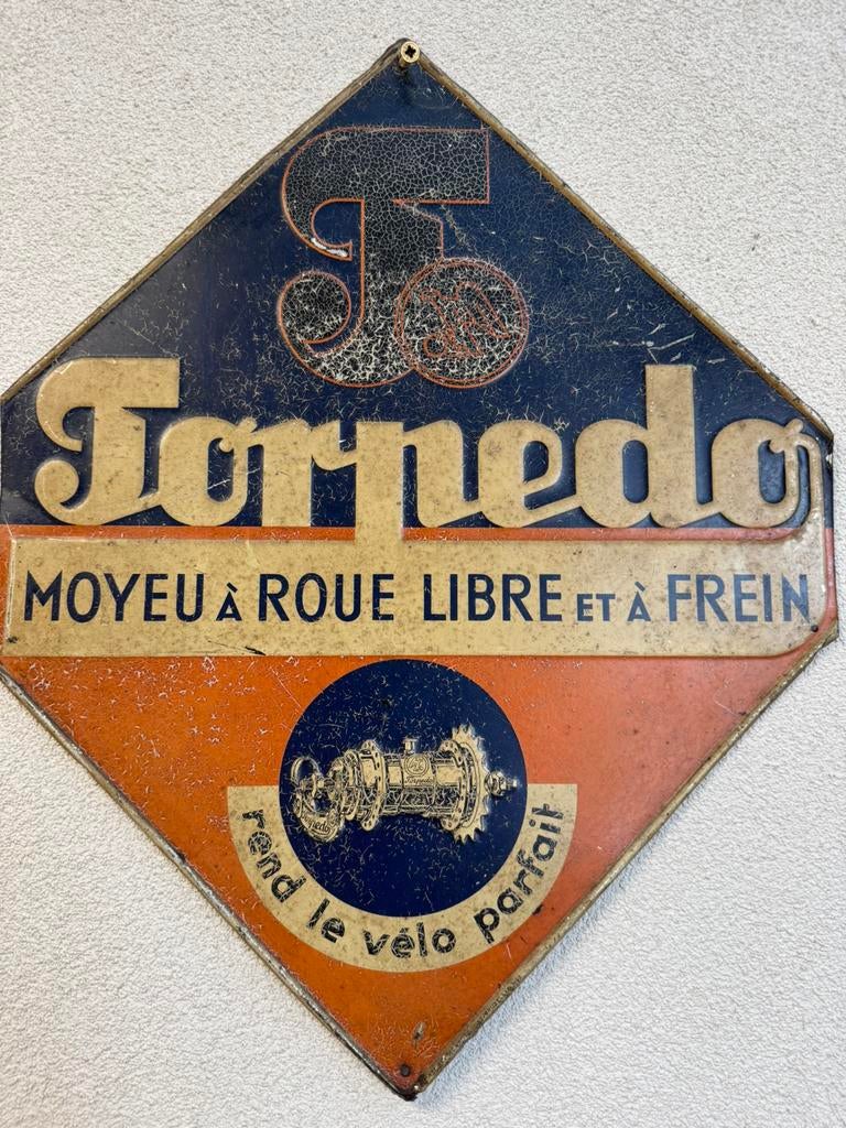 Ancien panneau d'affichage en métal Torpedo, Enlèvement ou Envoi, Autres types