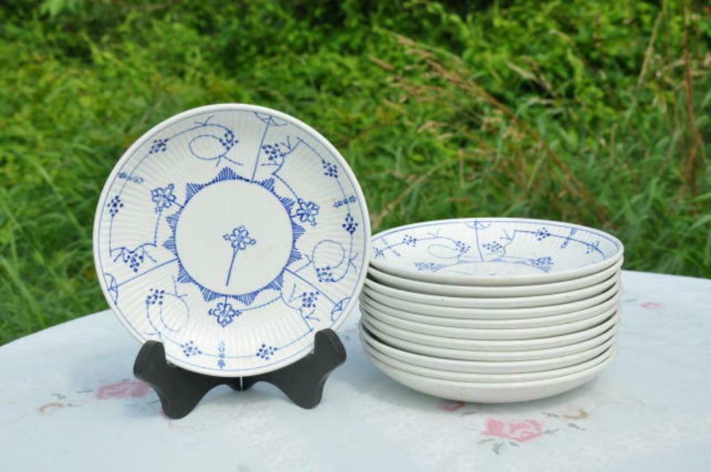 §  12 assiettes a dessert sarreguemines decor copenhague, Ophalen of Verzenden