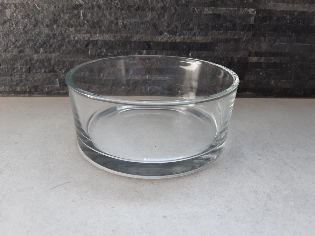 Grand photophore en verre épais, Moins de 50 cm, Enlèvement ou Envoi, Autres couleurs, Comme neuf