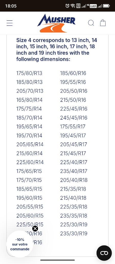 Musher T4 sneeuewsokken sneeuwkettingen, Enlèvement ou Envoi, Pneu(s)