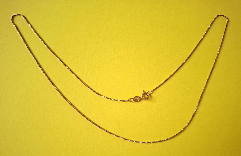 18 karaat geelgouden ketting van 40 cm, Verzenden, Gebruikt, Geel, Goud