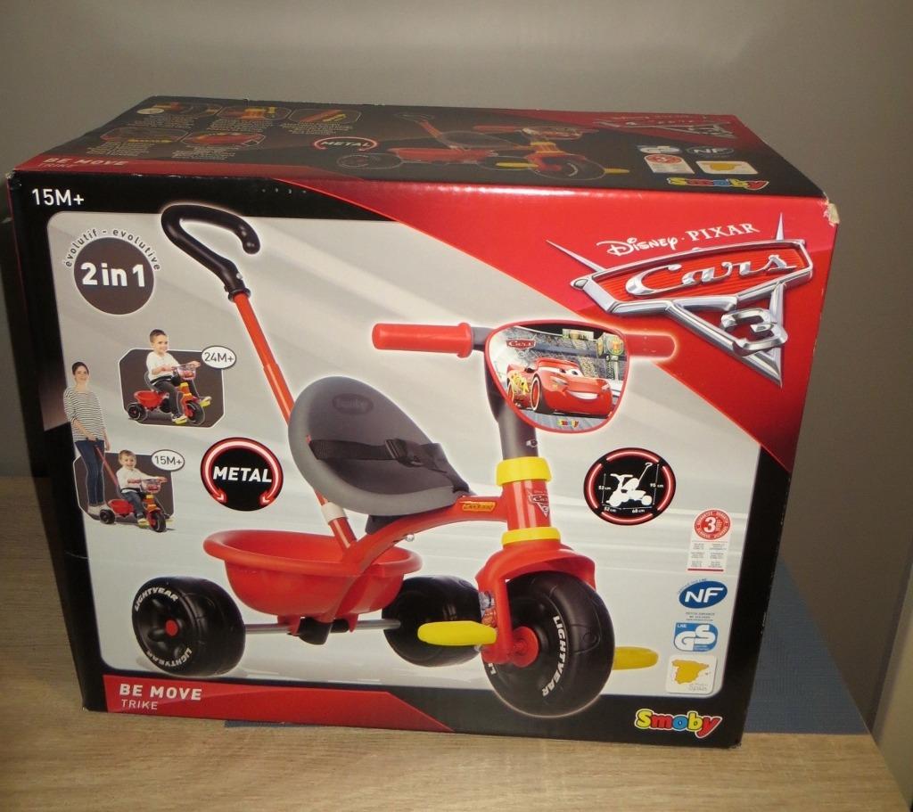 Nieuwe Smoby driewieler -- Cars -- Disney - fiets, Fietsen en Brommers, Ophalen of Verzenden, Nieuw, Smoby, Duwstang