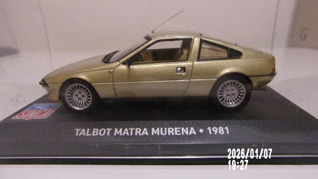 MATRA MURENA 81.SIMCA COLLECTION 1/43 COMME NEUVE, Ophalen of Verzenden, Zo goed als nieuw, Auto, Universal Hobbies
