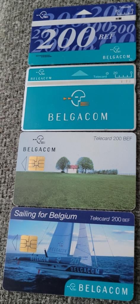 Belgacom: 4 oude telefoonkaarten, Verzamelen, Ophalen of Verzenden