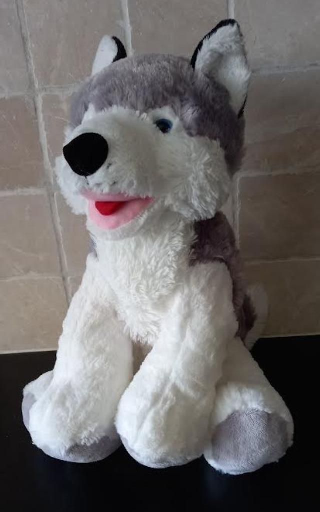knuffel Husky speelgoed hond, Kinderen en Baby's, Speelgoed | Knuffels en Pluche, Ophalen of Verzenden, Zo goed als nieuw, Hond