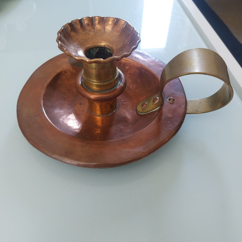 Koperen kandelaar 20 cm 565 g, Ophalen, Koper
