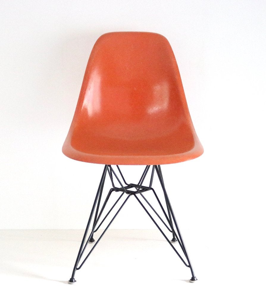 Vintage Eames glasvezel stoel Herman Miller, Enlèvement ou Envoi, Chaise, Orange