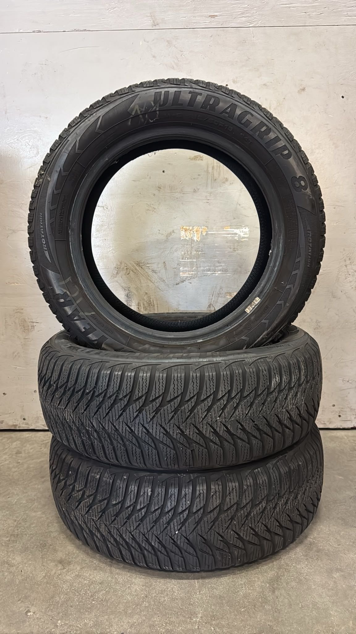 185-60-15 84T Goodyear Ultragrip 8 Winter banden - Set 30.55, Gebruikt, -, -, Ophalen of Verzenden