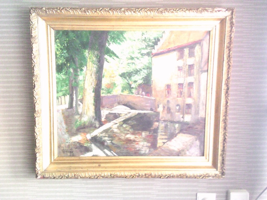 groot schilderij andre hallet, Ophalen, Acrylverf, Gesigneerd, Overige onderwerpen