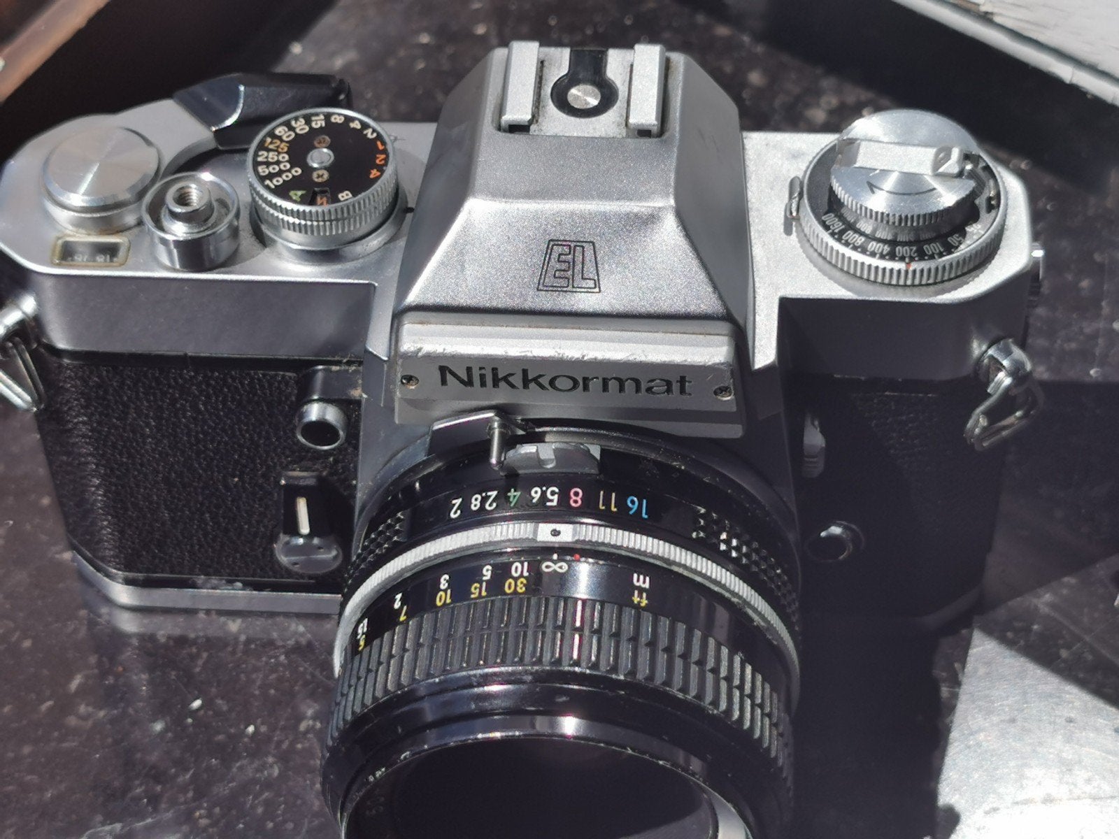 Nikon Nikkormat EL met 50mm f2, Ophalen of Verzenden, Gebruikt, Spiegelreflex, Nikon