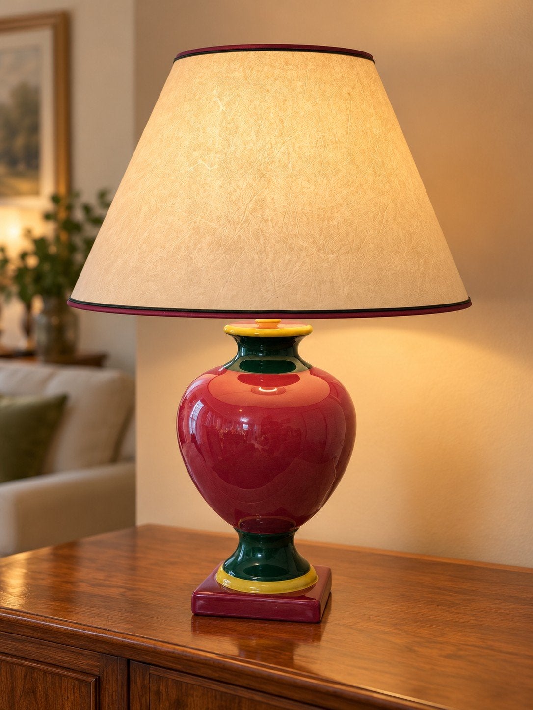 lampe de table, Jaune, Enlèvement ou Envoi, Avec abat-jour
