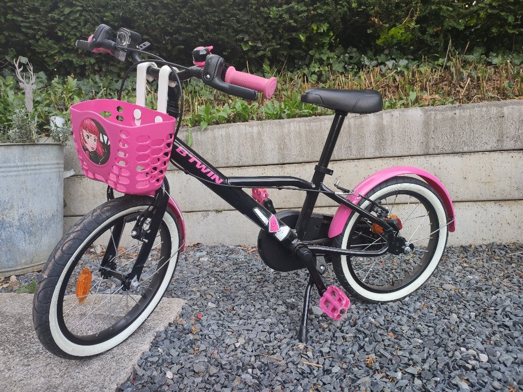 16" meisjesfiets, Ophalen, 16 tot 20 inch, Velgrem, B'twin decathlon