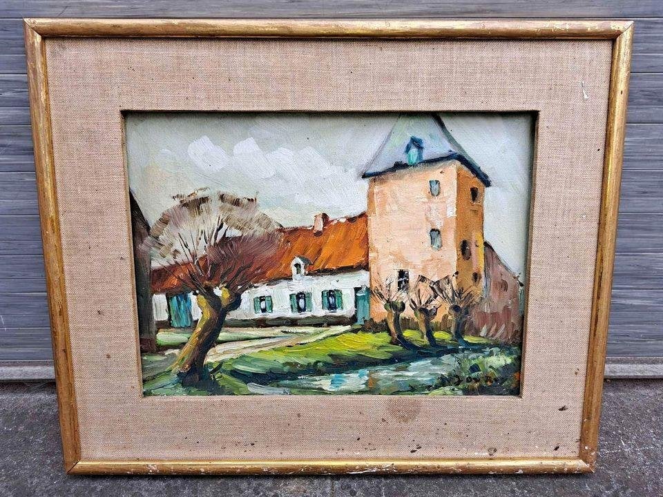 Huile sur toile signe j de roy, Antiek en Kunst, Kunst | Schilderijen | Klassiek, Ophalen of Verzenden, Doek