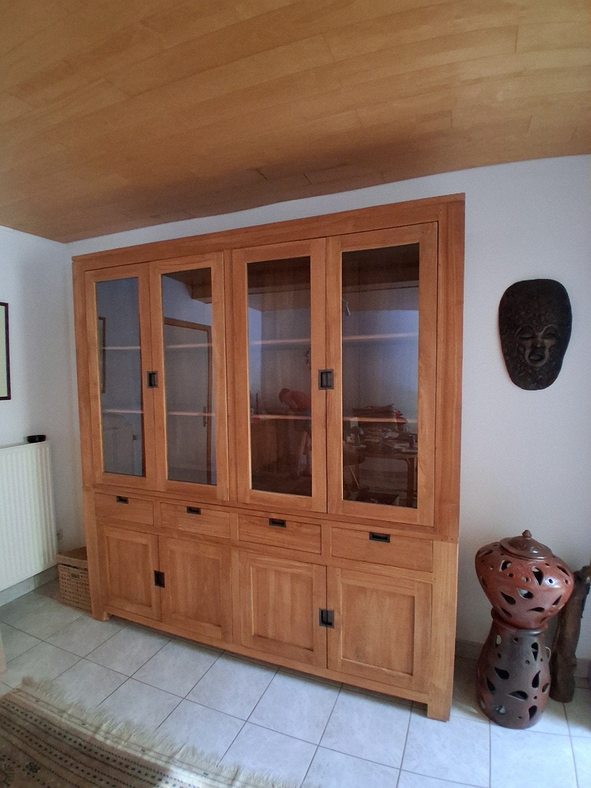 houten buffetkast, Huis en Inrichting, Kasten | Buffetkasten, Ophalen, Gebruikt, Met deur(en), 200 cm of meer