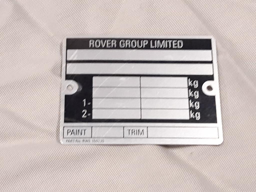 Plaque d'identification du châssis ROVER, Classic Mini, Enlèvement, Neuf, Austin