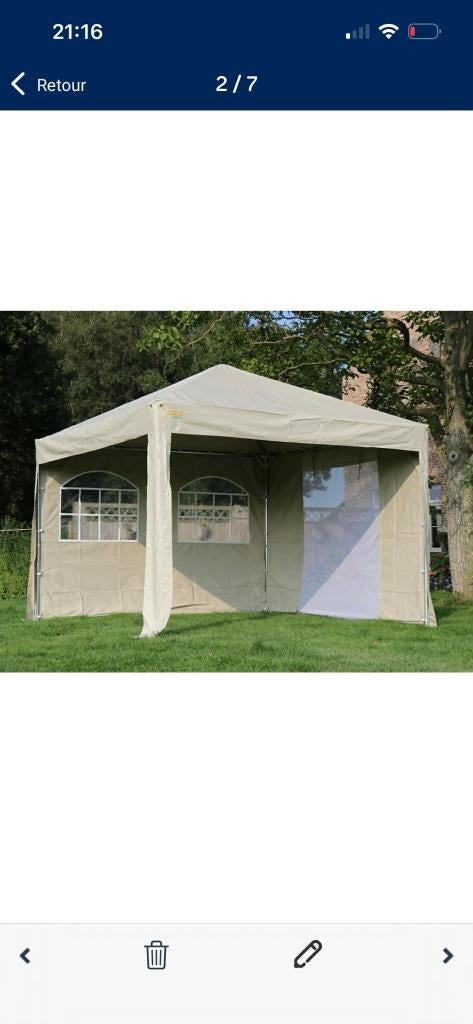 Tonnelle 3x3 Beige à louer (140 euros/WE), Tente de réception, Moins de 4 mètres, Comme neuf, Enlèvement
