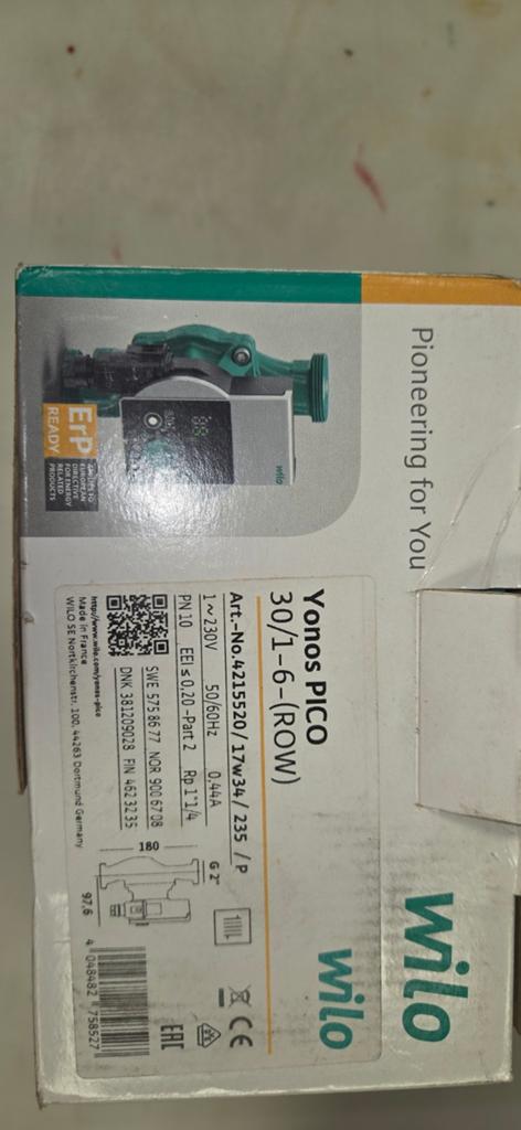 Wilo cv circulatiepomp, Ophalen