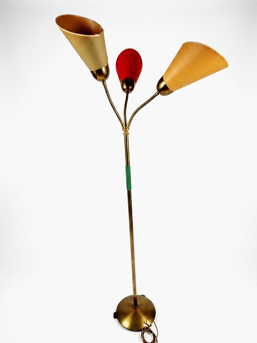 Lampe tulipe vintage, Enlèvement, Utilisé, Métal, 100 à 150 cm