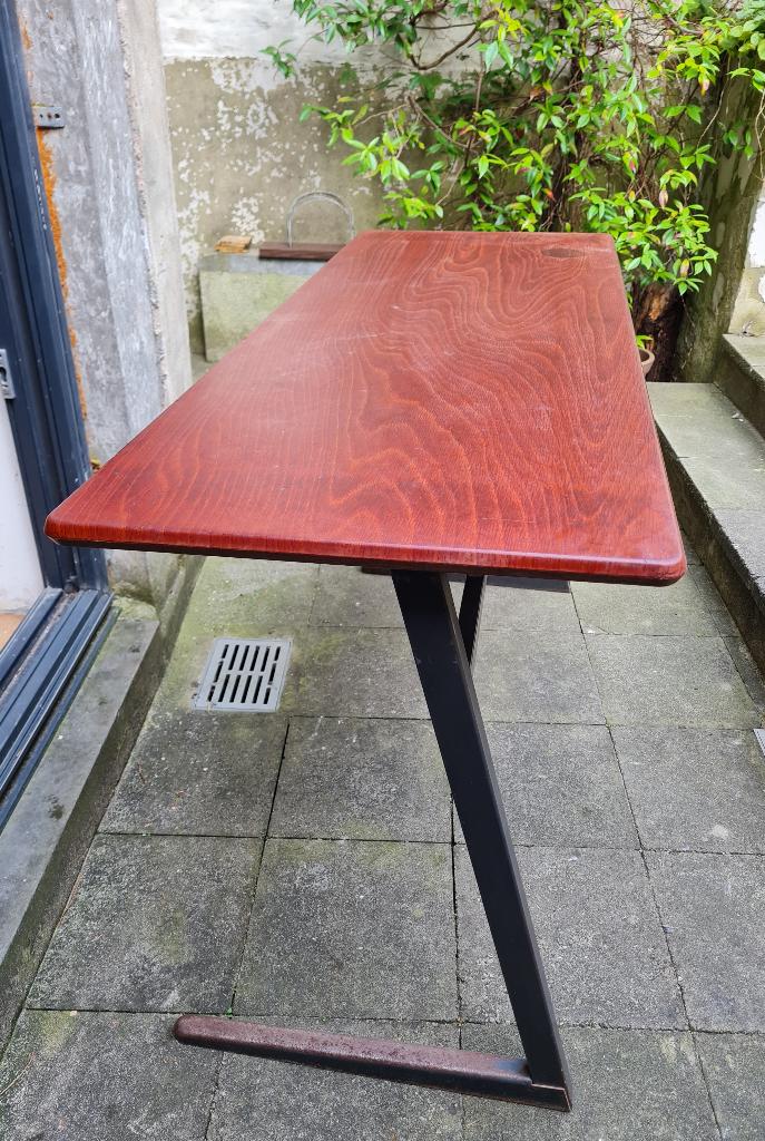 Vintage schoolbank, Huis en Inrichting, Ophalen, Gebruikt, Hout, 130 cm