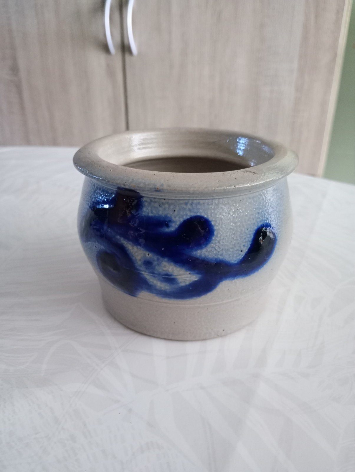 Ancien pot en grès gris et bleu cobalt du Westerwald / Betsc, Antiquités & Art, Enlèvement ou Envoi