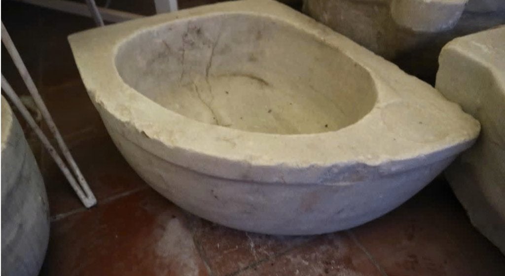 Lavabo/évier en marbre ancien, Enlèvement, Utilisé, Pierre, Lavabo