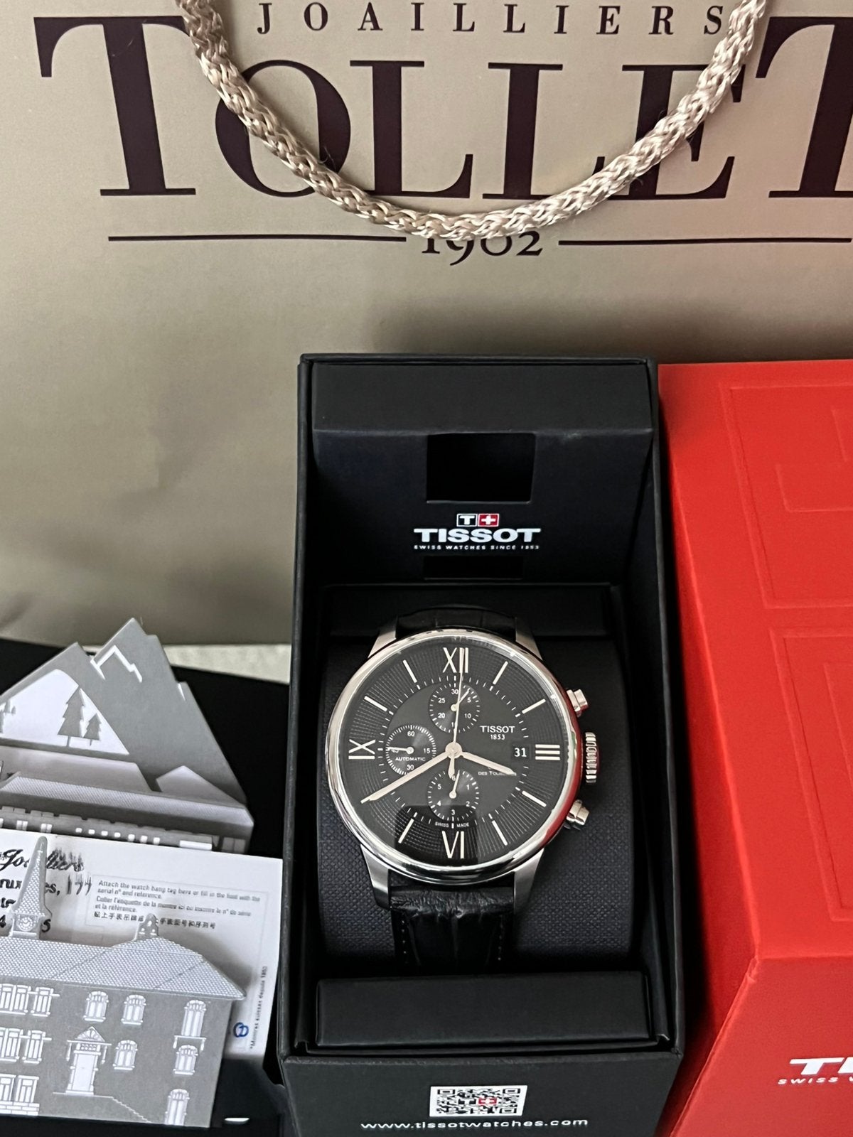 ✅TISSOT AUTOMATIC CHRONOGRAPH✅, Montre-bracelet, Autres marques, Cuir, Enlèvement