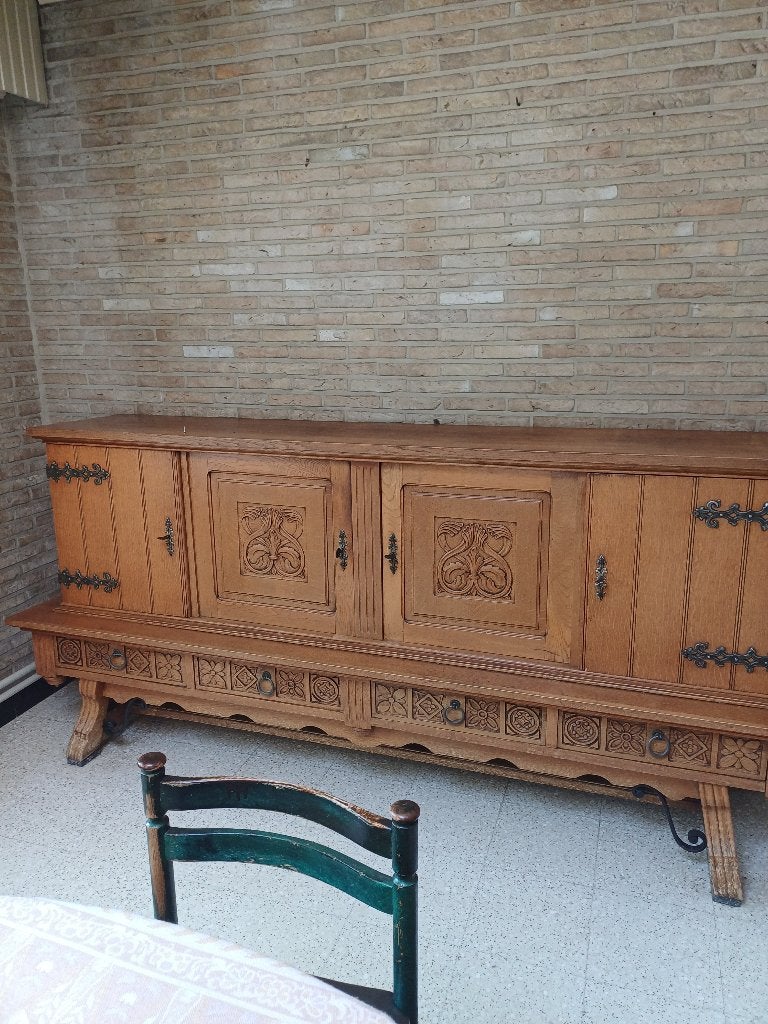 Kast, Ophalen, Gebruikt, Eikenhout, Met deur(en)
