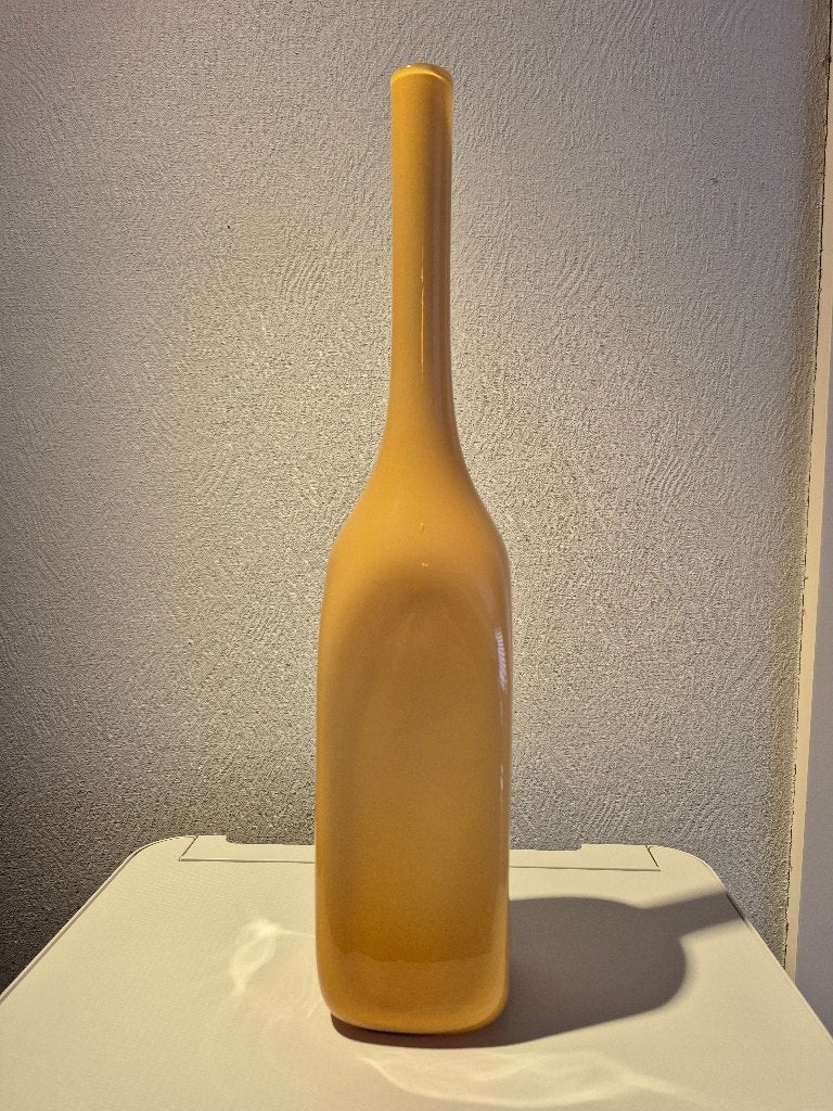Vase en verre ambré italien vintage d'Empoli, Antiquités & Art, Envoi