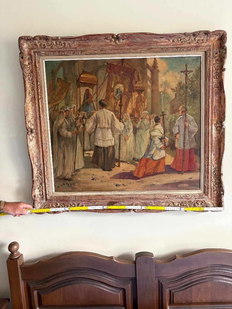 De Franse schilder Charles Royer (1848–1920), Ophalen, Doek, Portret of Personen, Bijzondere lijst