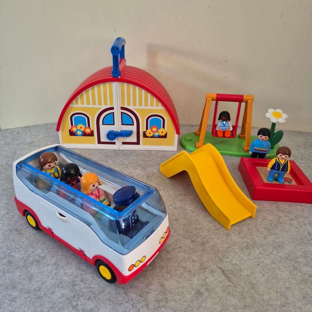 Playmobil 1.2.3, bus, speeltuin, meeneemboerderij, Enlèvement ou Envoi