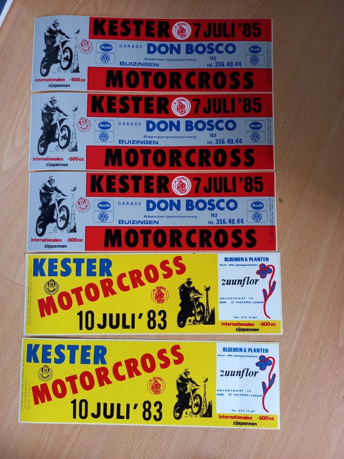 Set Vintage Motorcross Stickers Kester (1983 & 1985), Verzamelen, Stickers, Nieuw, Sport, Ophalen