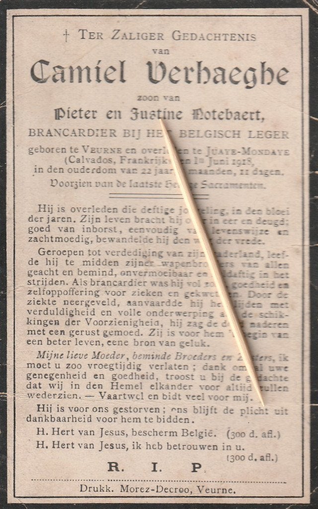 Oorlogsslachtoffer : 1914-18 : Soldaat, Ophalen of Verzenden