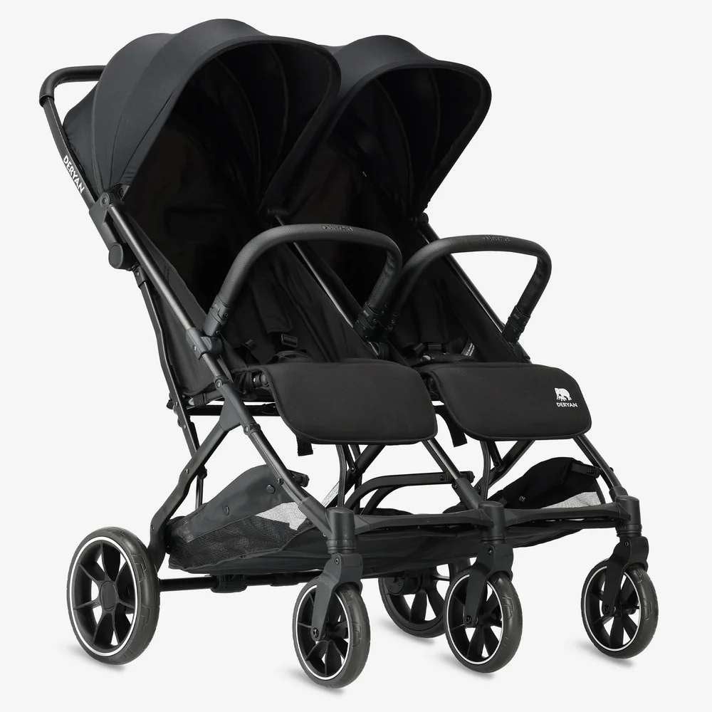 DERYAN Rolo X2 XL Duo Buggy – 0-4 Jaar - Zwart, Kinderen en Baby's, Ophalen of Verzenden, Zo goed als nieuw, Overige merken, Duomodel